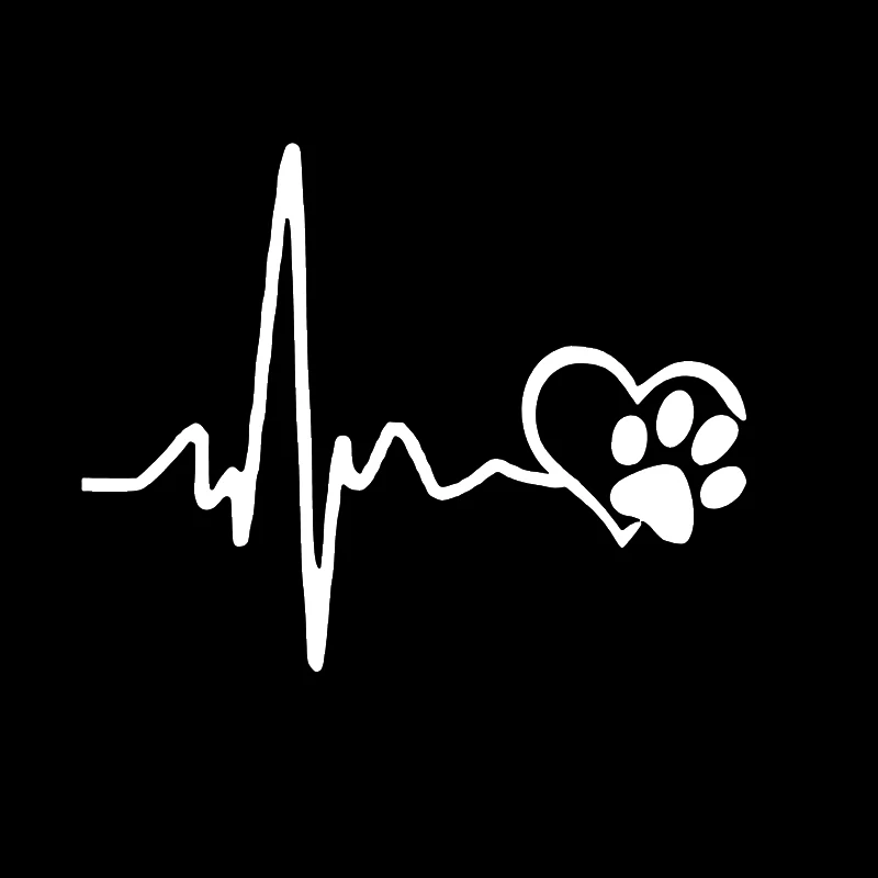 Креативные виниловые наклейки для автомобиля Heartbeat Love Dog 13 см * 10 3 на автомобиль Ford