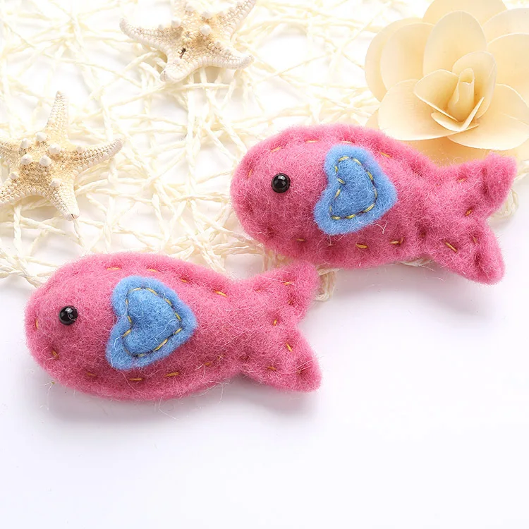Корея шерсть Фетр Рыбы DIY Мелких Животных Женские аксессуары для волос для Обувь для девочек без клип и группа - Цвет: 6