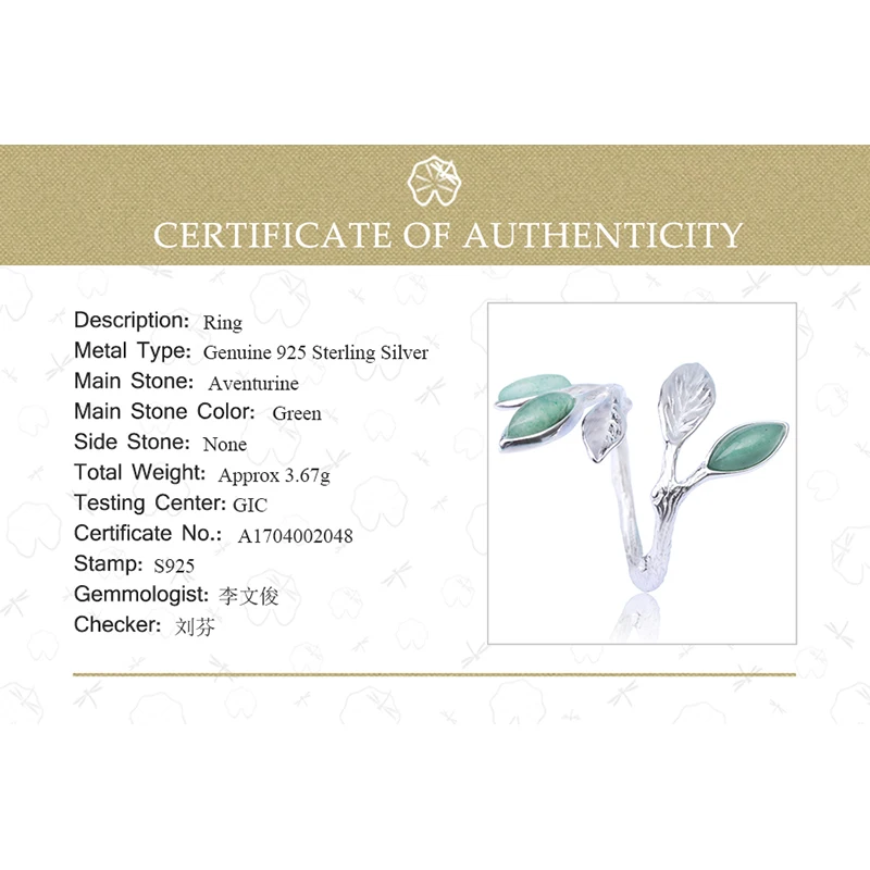 Lotus Fun Настоящее 925 пробы Серебряное Открытое кольцо натуральный камень ручной работы дизайн ювелирные украшения Весна в воздухе кольца с листьями для женщин