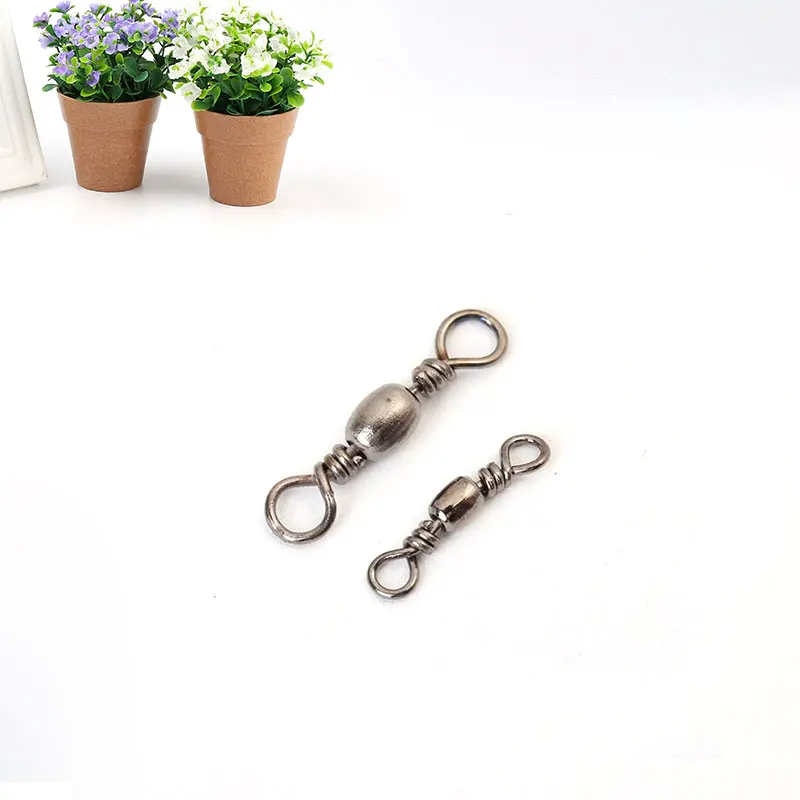 

100Pcs Barrel Swivel Rolling Swivel Solid Rings Fishing Pin Connector Snap