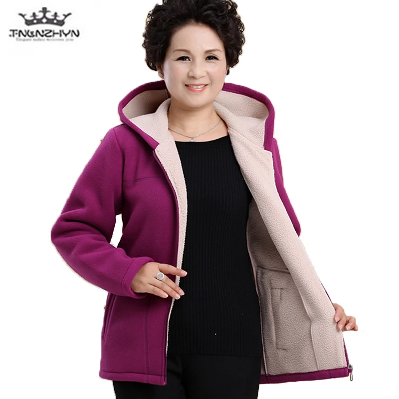 Middle aged Autumn Fleece Outerwear 2018 Plus size 5XL