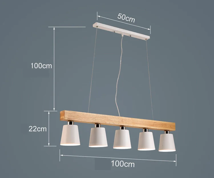 Столовая, дерево подвесной светильник E27 держатель подвесной светильник Железный Абажур креативный современный ресторан кухня Остров светильник ing - Цвет корпуса: 5 heads white