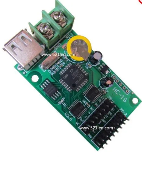 

HC-1S RGB full-color lintel LED scrolling sign controller card supports 2 groups HUB75