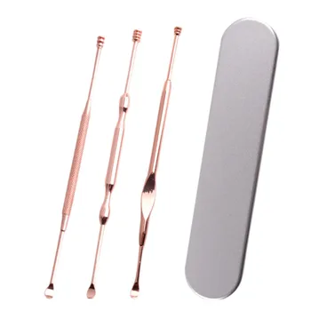 

3Pcs/Set Useful Stainless Steel Ear Pick Double-ended Earpick Ear Wax Curette Remover Ear Cleaner Spoon Spiral Ear Clean Tool