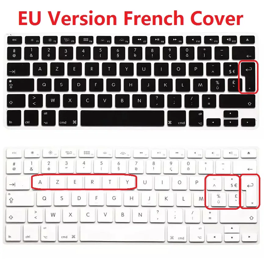 Чехол для клавиатуры AZERTY с французским и языком мягкий силиконовый чехол Mac Book Pro