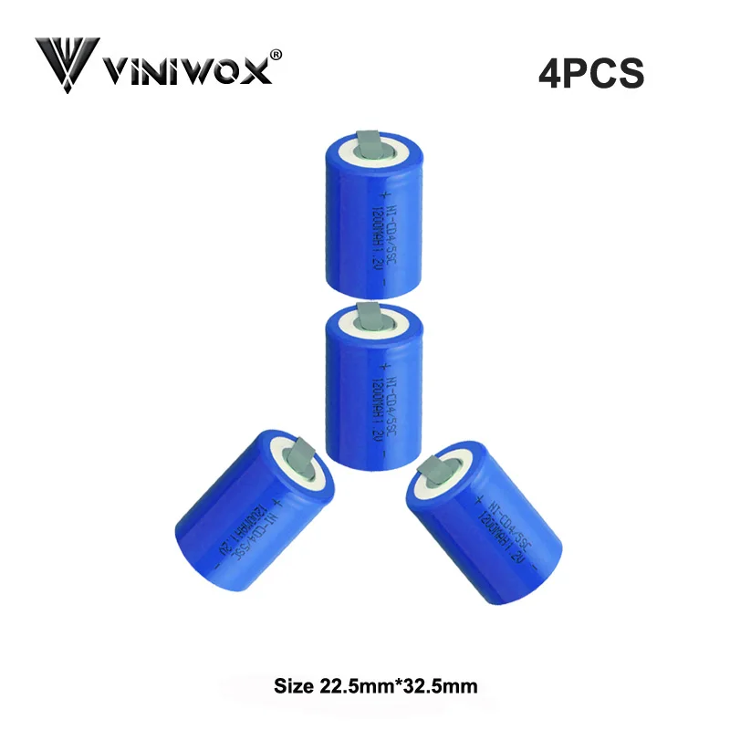 

1200mAh Ni-CD 4/5SC 1.2V Rechargeable Batteries for Electric Flashlight Toy Drone Power Tool Battery NICD Cell Accumulator New