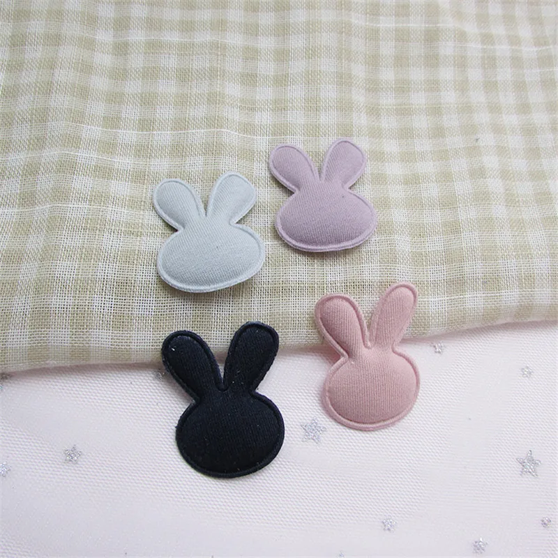 

40pcs/lot 3*4cm Rabbit Pads Patches Appliques for Craft Clothes Sewing Supplies DIY Hair Clip Accessories