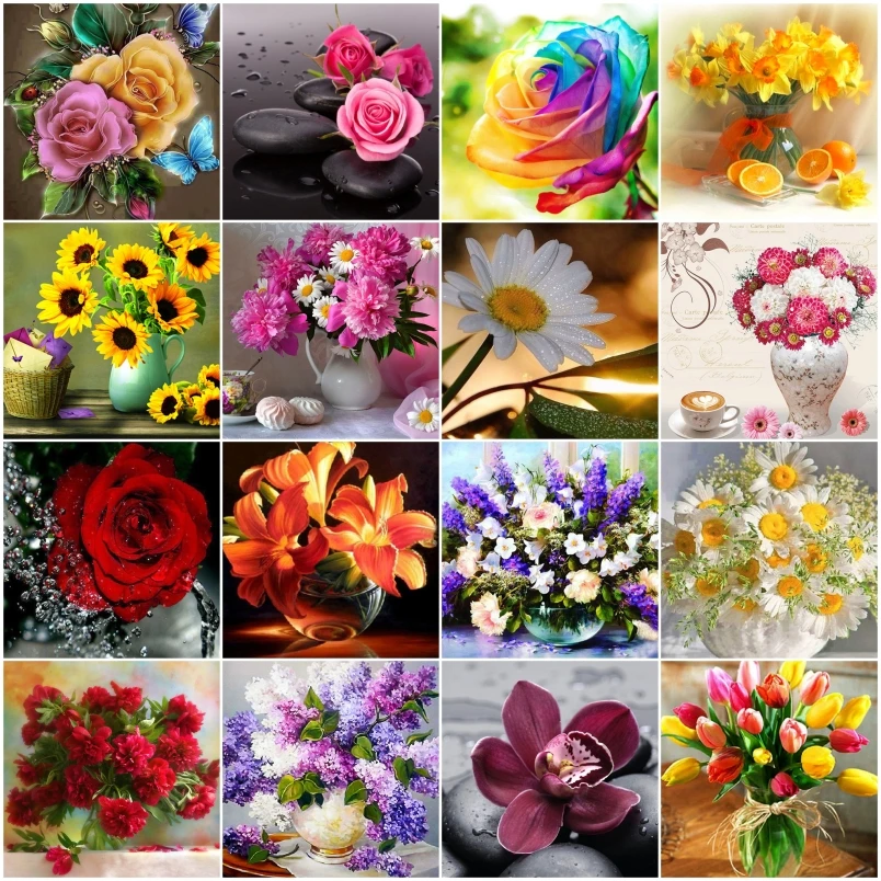 

5D DIY Diamond Flower Arrangement Flower Vase Cross Stitch Diamond Embroidery Mosaic Diamond Home Decor