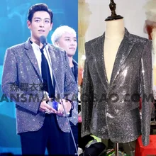 S-5XL Новинка мужской тонкий DJ Singer серебряный костюм куртка певица костюмы формальное платье одежда плюс размер Блейзер