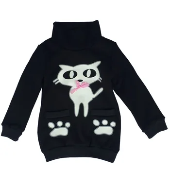 Anlencool 2018 new girls in winter all-match girls sleeved bottoming shirt sweater coat kitten child children baby girls clothes 5