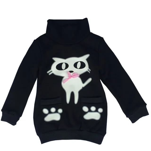 Anlencool 2018 new girls in winter all-match girls sleeved bottoming shirt sweater coat kitten child children baby girls clothes 5