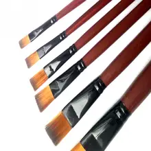 6 шт./упак. Краски ing кисточки ручка арт коричневая нейлоновая кисти для акриловых красок художника для студентов, ручки для рисования