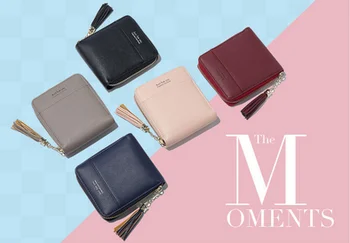 

by dhl or ems 100pcs Tassel Purse Girl's Coin Purses Women Short Wallet Zipper Clutch Small Bag Bolsa carteira femme