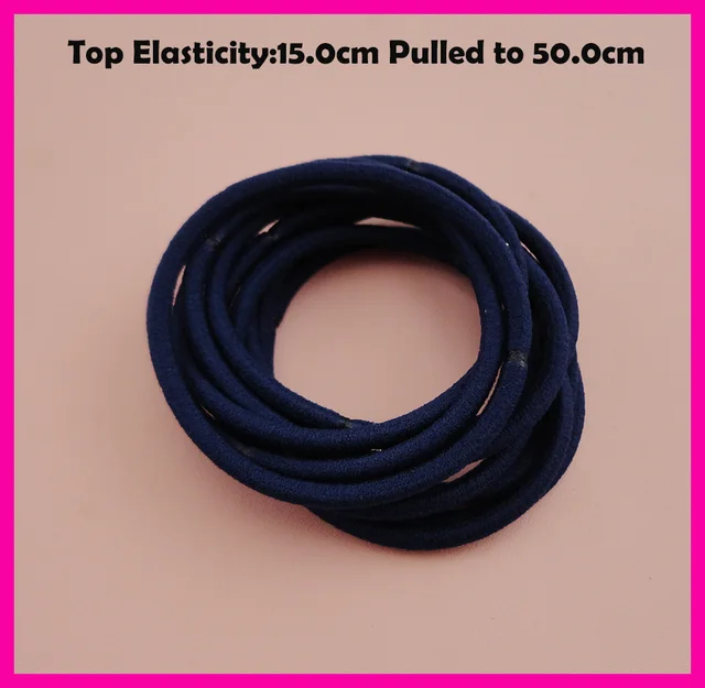 113PCS 13mm Top Elasticity Navy Seamless Elastic Ponytail Holders ...