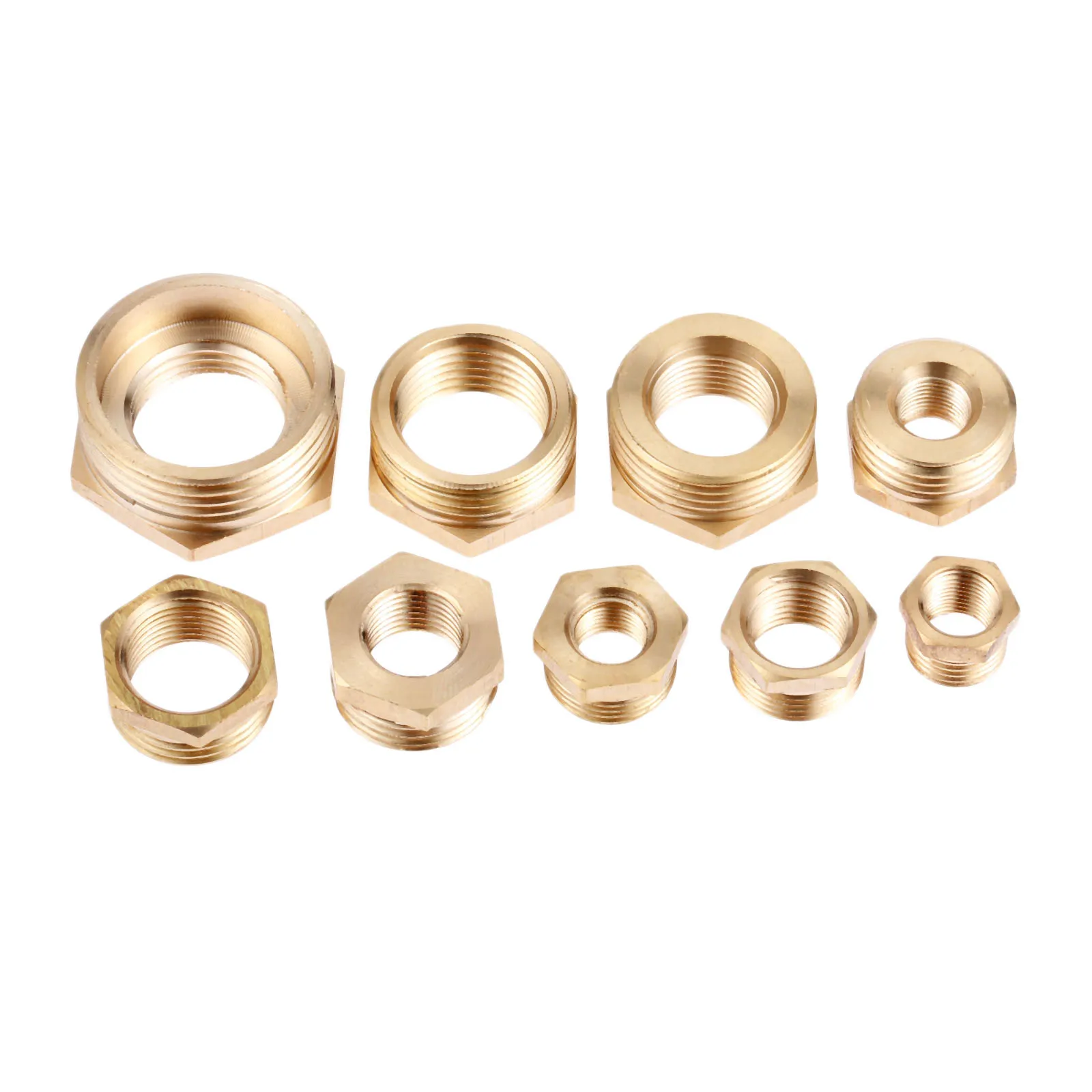 2Pcs 1/8" 1/4" 3/8" 1/2" 3/4"1" Brass Pneumatic Hose Fitting Hex Reducer Bushing Female to Male Change Coupler Connector Adapter