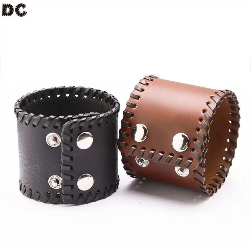 

DC Leather Bracelets Punk Wide Men Bracelets Valentine's Day Gift For Lovers Charm Wrist Jewelry Gift Bangles Fashion Trinket