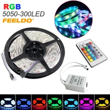 FEELDO 3 шт. 500 см 5 м 5050SMD 300 светодиодный Водонепроницаемый автомобиля RGB Светодиодные ленты светильник полосы+ ИК-пульт дистанционного управления с 24-мя клавишами# CA912