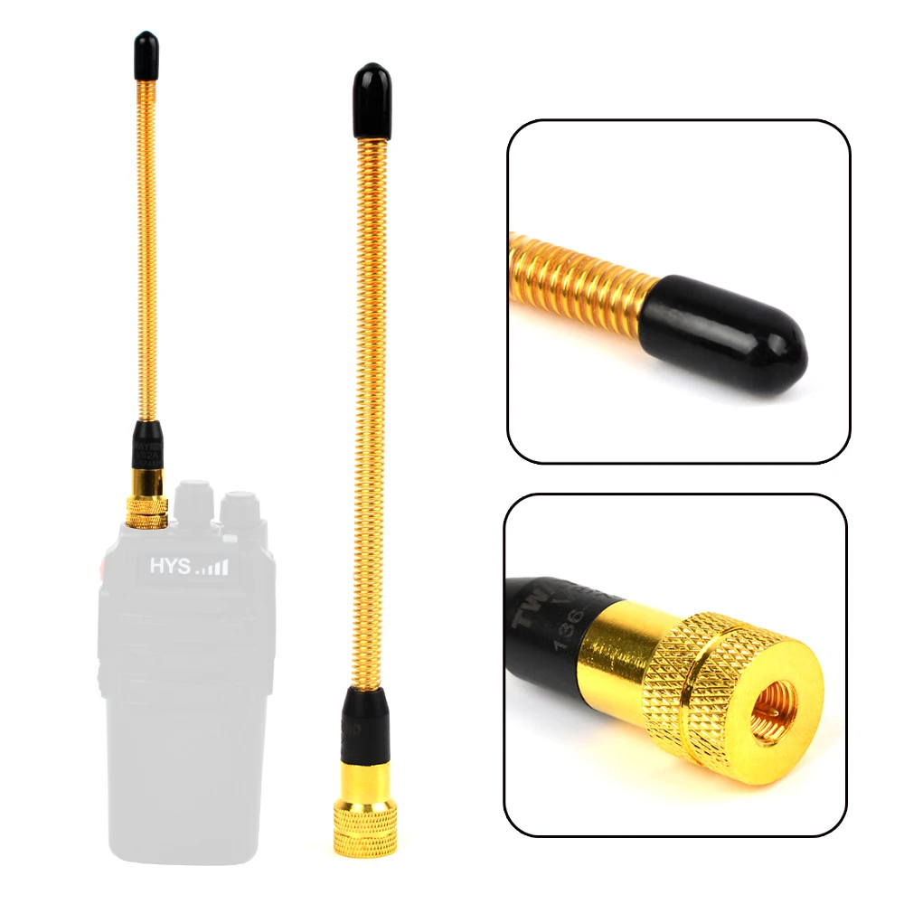HYS SMA Male Walkie Talkie Portable Antenna Dual Band VHF/UHF 10W Antenna 144/430MHz Ham