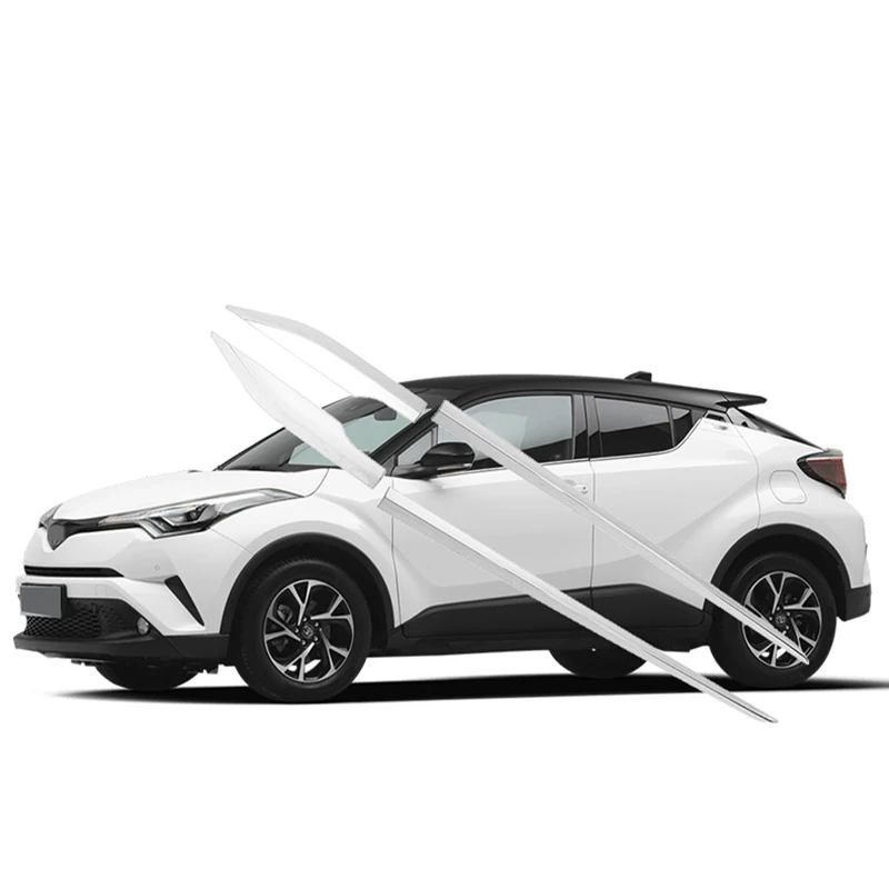 

Carbon fiber Sequin Protection Chrome Sticker Garnish Side Door Car Body Moulding Strip For Toyota CHR C-HR 2018 2019