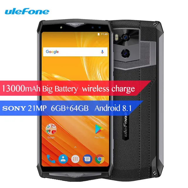 Best Price Ulefone Power 5 Smartphone 13000mAh 6GB RAM 64GB ROM 21.0MP+8.0MP Android 8.1 Octa Core Fingerprint 6.0 Inches FHD 4G Cell Phone Best Price Ulefone Power 5 Smartphone 13000mAh 6GB RAM 64GB ROM 21.0MP+8.0MP Android 8.1 Octa Core Fingerprint 6.0 Inches FHD 4G Cell Phone