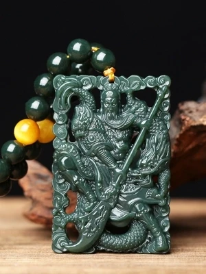 Afghanistan Pendentif Mariage Bijoux naturel NEUF Blanc jade amulette jade statue 