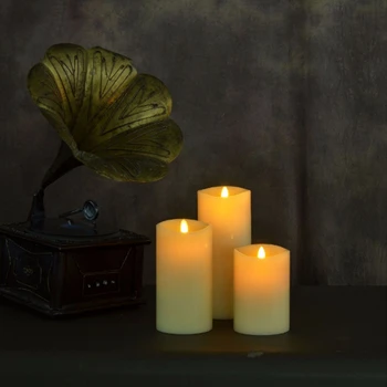 

Ksperway Blowing Control Flameless Real Wax LED Candle Sets Moving Wick with Timer/ Remote