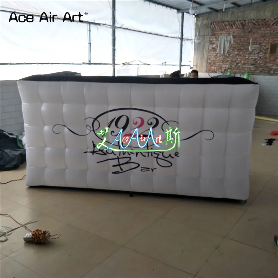 Внешний размер свободный логотип надувной барный стол, всплывающая барная стойка, квадратные столы для паба, диджейская фоновая будка для клуба сделанная Ace Air Art