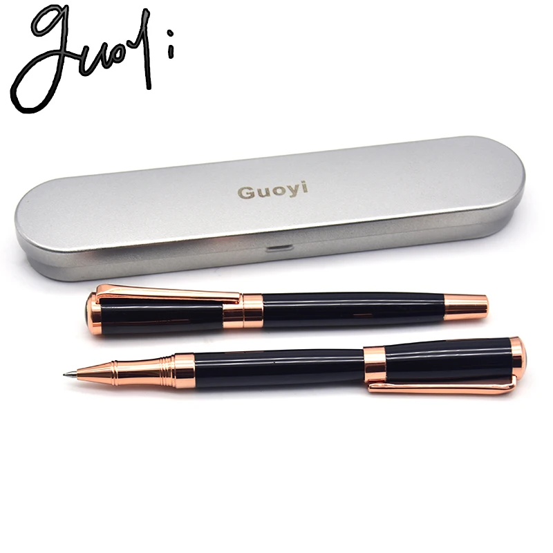 Guoyi B103, розовое золото, двухцветная металлическая гелевая ручка, 0,5 мм, роскошные подарочные ручки, бизнес-конференции, офиса, студенческие школьные принадлежности