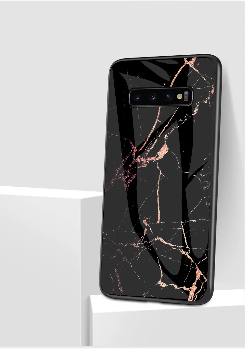 Marble Design 9H Glass Case With Soft Bumper Cover For Samsung S10e S8 A8s A7 J4 (8)
