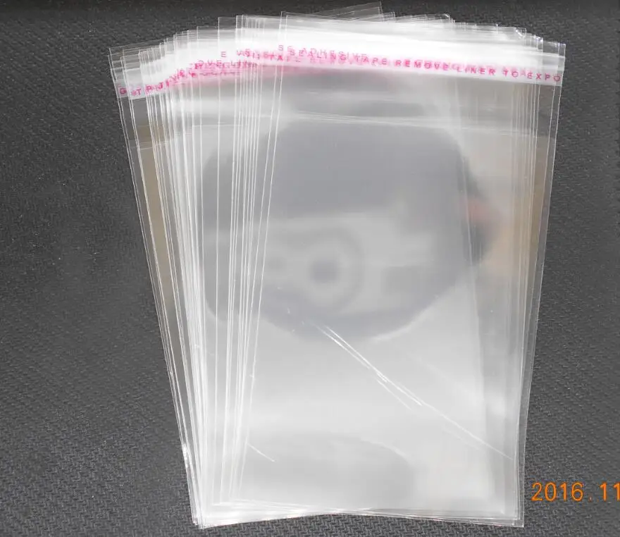 

Beads 100 Clear Self Adhesive Seal Plastic Bags 16x10cm (Usable Space: 13.5 x10.0cm)