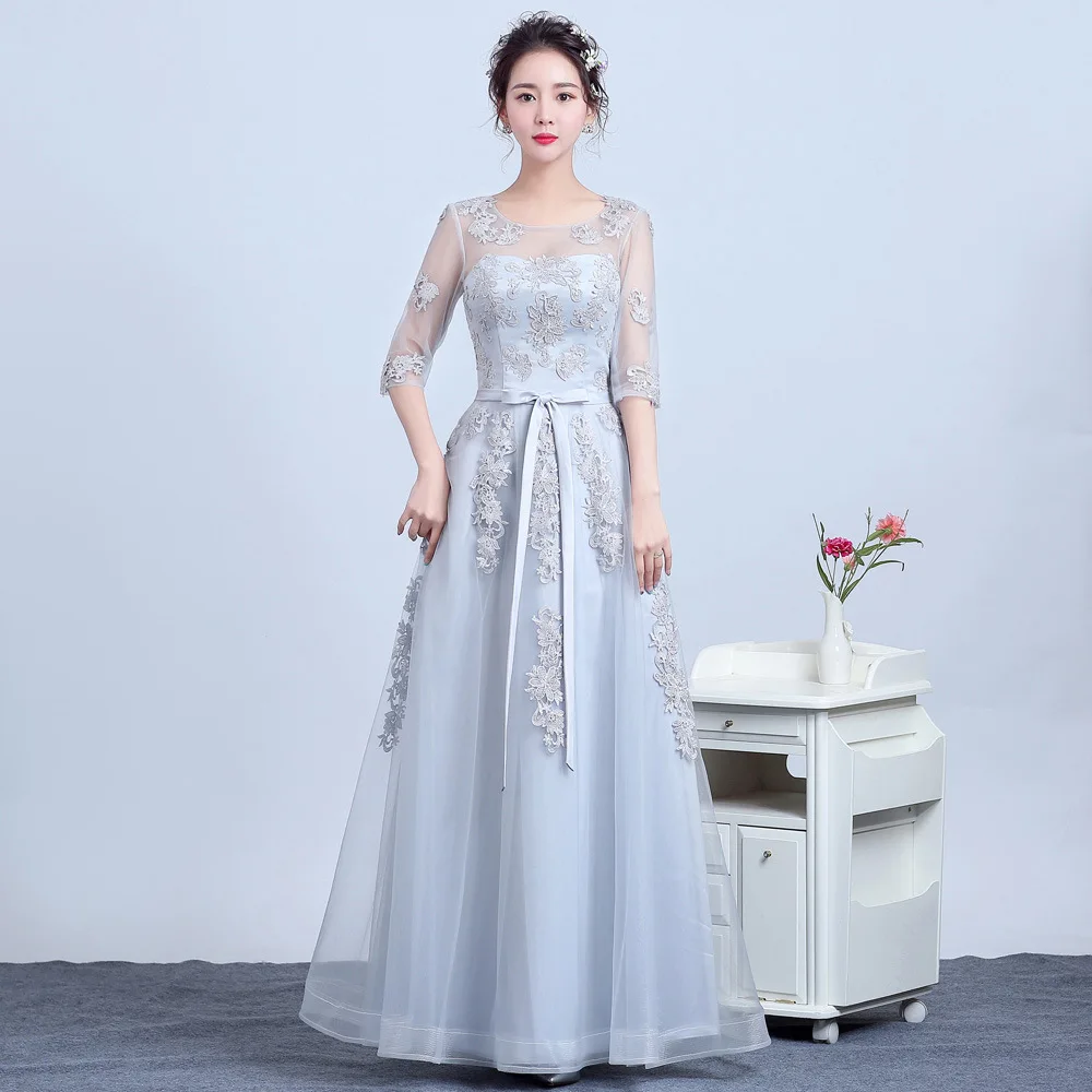 

Floor Length Open Back Evening Dress Half Sleeve Embroidery Prom Dresses Muslim Evening Dresses Beaded Robe de Soiree