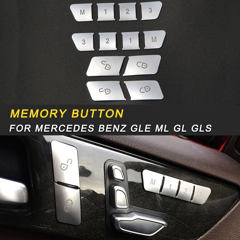 

For Mercedes Benz GLE ML GL GLS Memory Button Trim Cover Sticker Accessories Auto