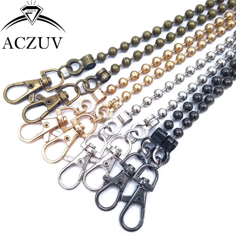 

20Pcs 50cm 120cm Ball Beads Chain Double Claw Clasps Lobster Buckle Hooks Shoulder Bag Purse Chain Handbag Hardware Accessories