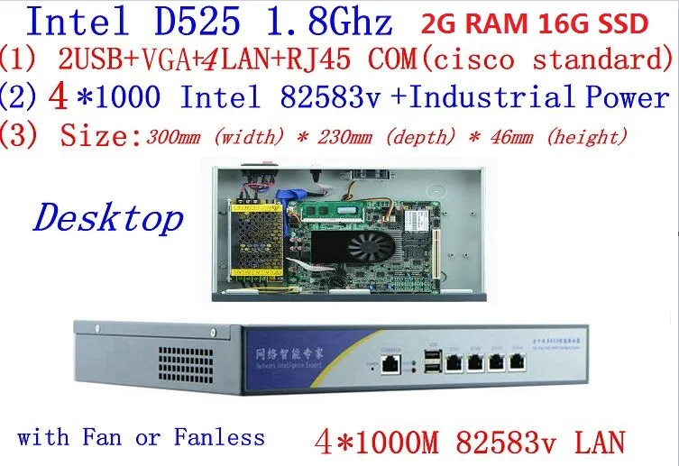 Atom D525 듀얼 코어 방화벽 서버, 1.8GHz, 2G RAM, 16G SSD 데스크탑 모드, 4 * Intel 82538V, 1000M 네트워크 지원, pfSense, WayOS Best Top5 Atom D525 듀얼 코어 방화벽 서버, 1.8GHz, 2G RAM, 16G SSD 데스크탑 모드, 4 * Intel 82538V, 1000M 네트워크 지원, pfSense, WayOS Best Top5