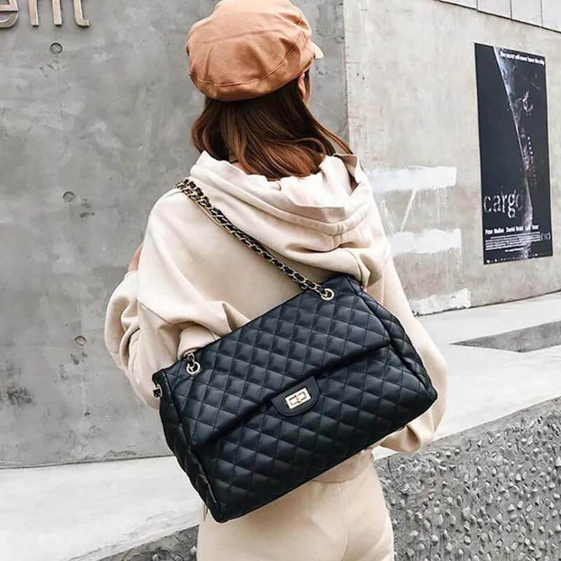 Классическая женская черная сумка тоут брендовая дизайнерская большая через