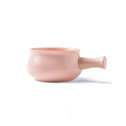 ANTOWALL, индивидуальная чаша для лапши, чаша для завтрака, 700 мл, чаша для супа, милые карамельные цвета, домашняя керамическая посуда, чаша с ручкой - Цвет: orange pink