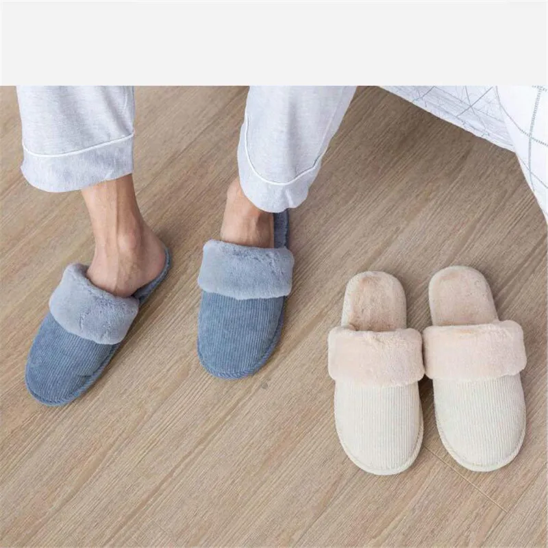 Xiaomi One Cloud Winter Home Cotton Slippers Plus Size 37-44 Non-Slip Thick Warm House Shoes Cotton Women Men Slippers 4 Colors (24)