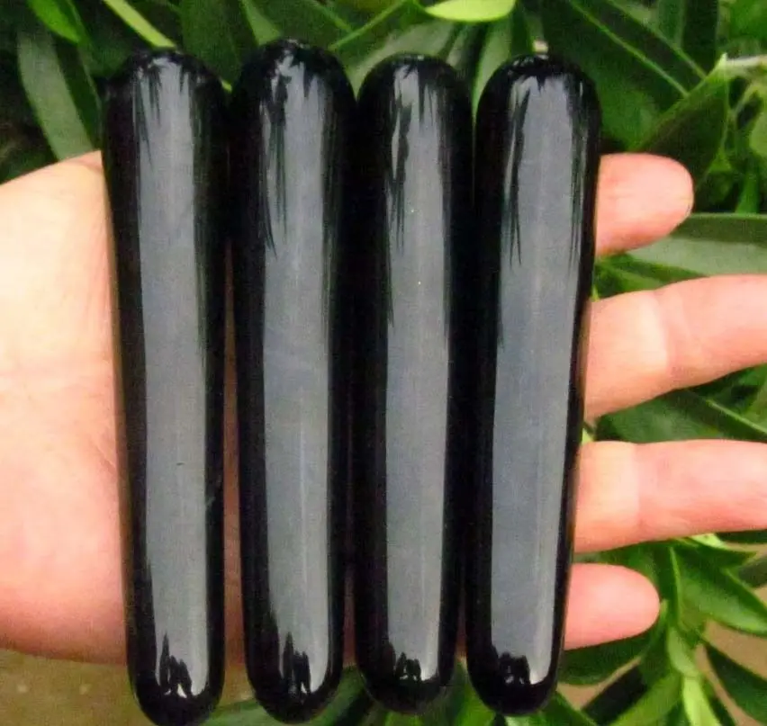 

4PCS NATURAL OBSIDIAN POLISHED CRYSTAL MASSAGE WAND Powerful Healing