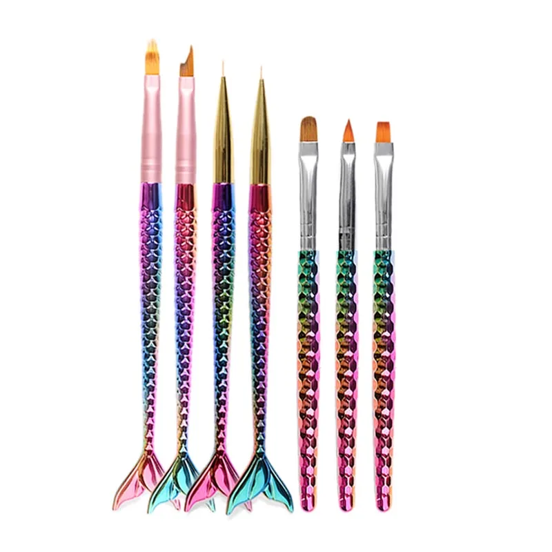 

1pc Nail Art Brush Liner Line Stripe Fish Tail Gradient Pen Design Tip Painting Drawing Manicure Acrylic UV Gel Polish Tool