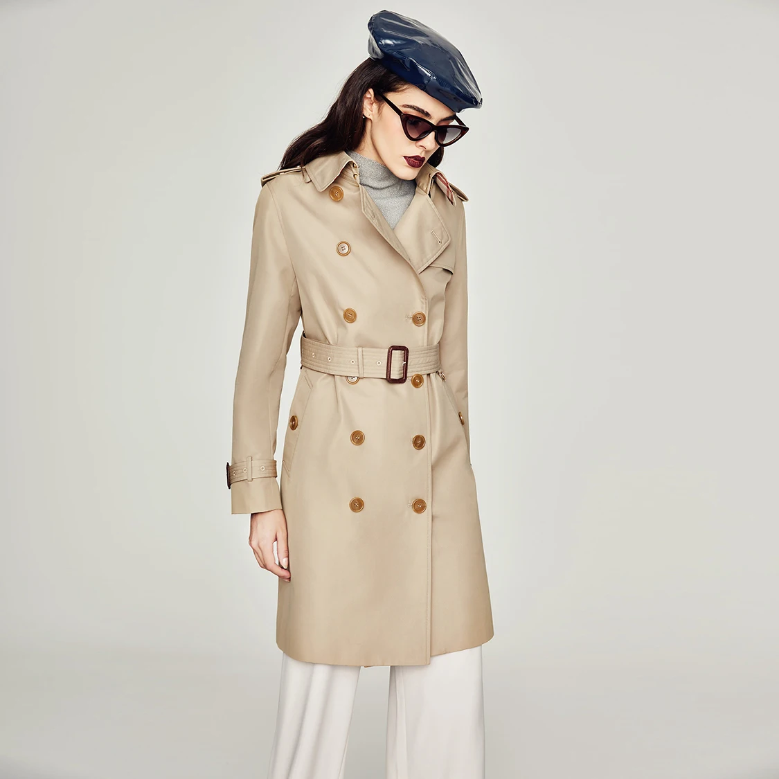 Goedkoop Jazzevar 2019 Nieuwe Vrouwen Waterdicht Katoen Lange Klassieke Double Breasted De Kensington Erfgoed Trenchcoat Top Kwaliteit