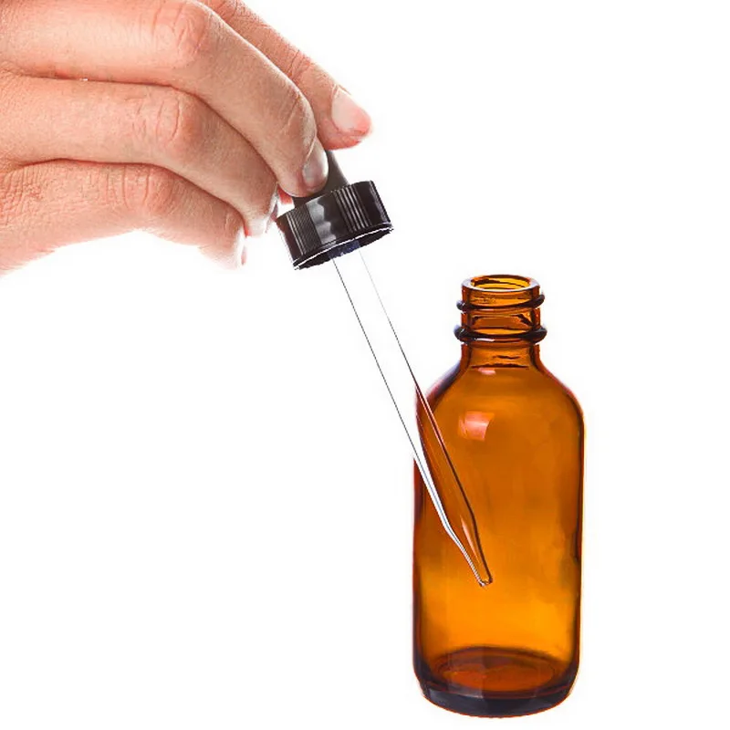 12pcs 2 Oz 60ml Eye Dropper Bottle Empty Refillable Amber Glass With Pipette