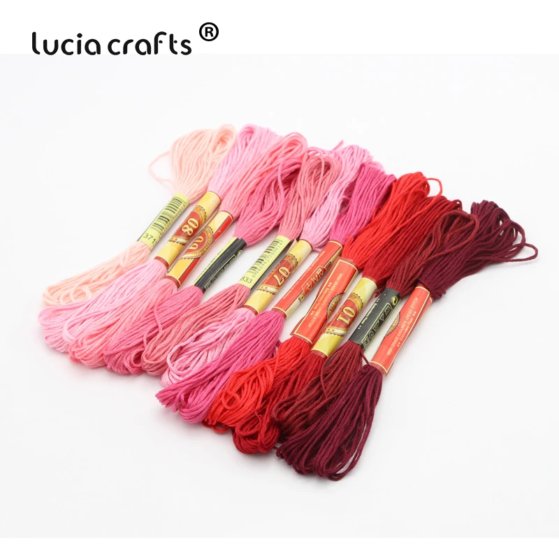 Lucia crafts 100 шт, 1 цвет/шт нить для вышивки хлопок нитки для вышивки крестом нить шитье, моток пряжи аксессуары ручной работы 089153