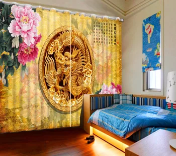 

Chiese Luxury 3D Blackout Window Curtains For The Bedroom Shade Printing Curtains Drape For Home Hotel Wall Tapestry Cortinas