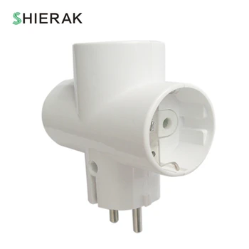 

SHIERAK 1 To 3 Way European Type Conversion Socket EU Standard Power Adapter Wall Socket 16A 110-250V Travel Plugs 1000W