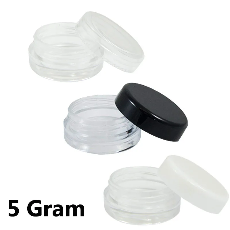 

50Pcs Cosmetic Containers Clear Empty 5 Gram Plastic Pot Jars