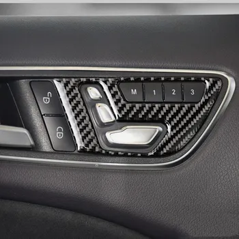 

For Mercedes Benz A B Class AMG GLA260 CLA220 Carbon Fiber Car Interior Door Seat Adjust Button Knob Switch Panel Auto Stickers