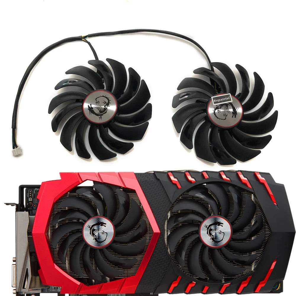 2 шт./лот gtx1080 gtx1070 gtx1060 gpu кулер поклонников видеокарты для MSI GTX 1080/1070/1060 игровая GPU