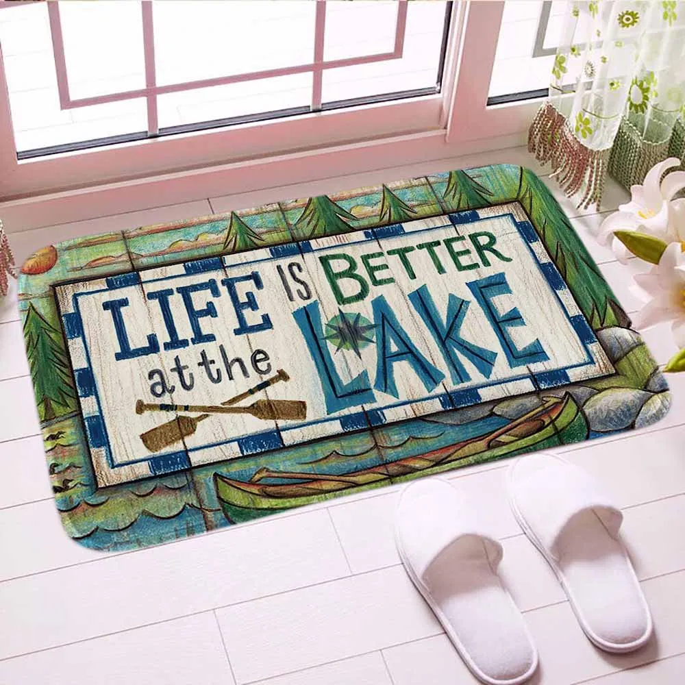 Lake House Doormat Digital Print Traditianal Floor Kitchen Mat Carpet