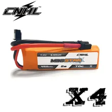 4 шт CNHL MiniStar 450 mAh 7,4 V 2 S 70C Lipo батарея с XT30U вилкой