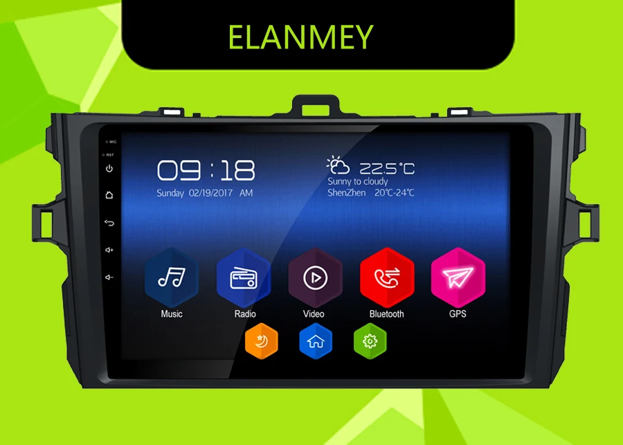Flash Deal Elanmey GPS 8Core bluetooth stereo android 8.1.0 car multimedia player for toyota corolla 2011 touch screen stereo radio device 0